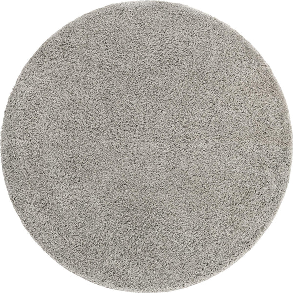 Cozy Comfort Shag Collection Area Rug - Hearthside (Light Gray) Round Light Gray  lifestyle 4