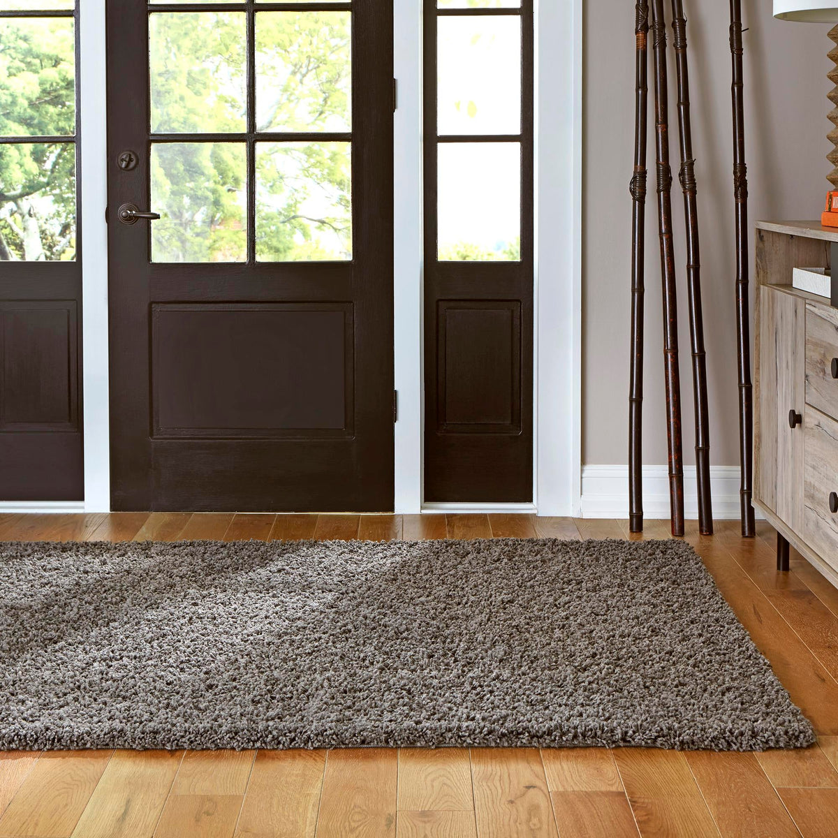 Cozy Comfort Shag Collection Area Rug - Hearthside (Dark Gray) Rectangle Dark Gray  lifestyle 11