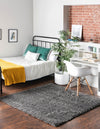 Cozy Comfort Shag Collection Area Rug - Hearthside (Dark Gray) Square Dark Gray  lifestyle 22