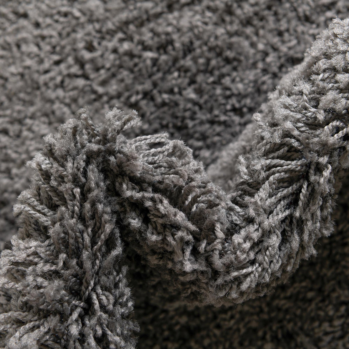 Cozy Comfort Shag Collection Area Rug - Hearthside (Dark Gray) Square Dark Gray  lifestyle 80