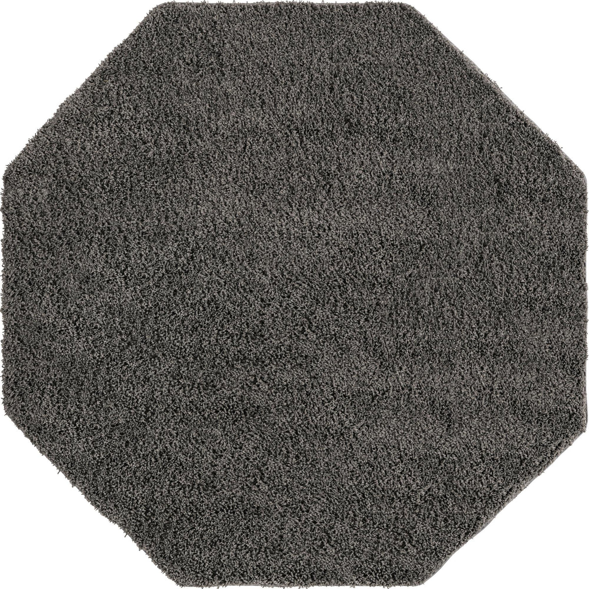 Cozy Comfort Shag Collection Area Rug - Hearthside (Dark Gray) Octagon Dark Gray  lifestyle 13
