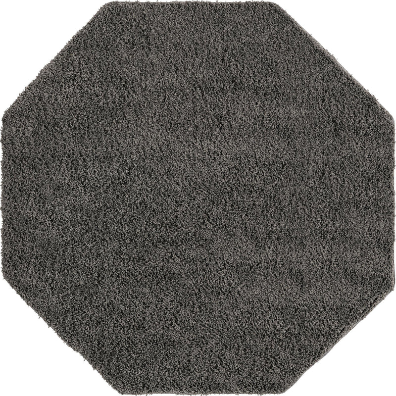 Cozy Comfort Shag Collection Area Rug - Hearthside (Dark Gray) Octagon Dark Gray  lifestyle 13