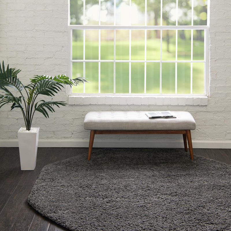 Cozy Comfort Shag Collection Area Rug - Hearthside (Dark Gray) Octagon Dark Gray  lifestyle 23