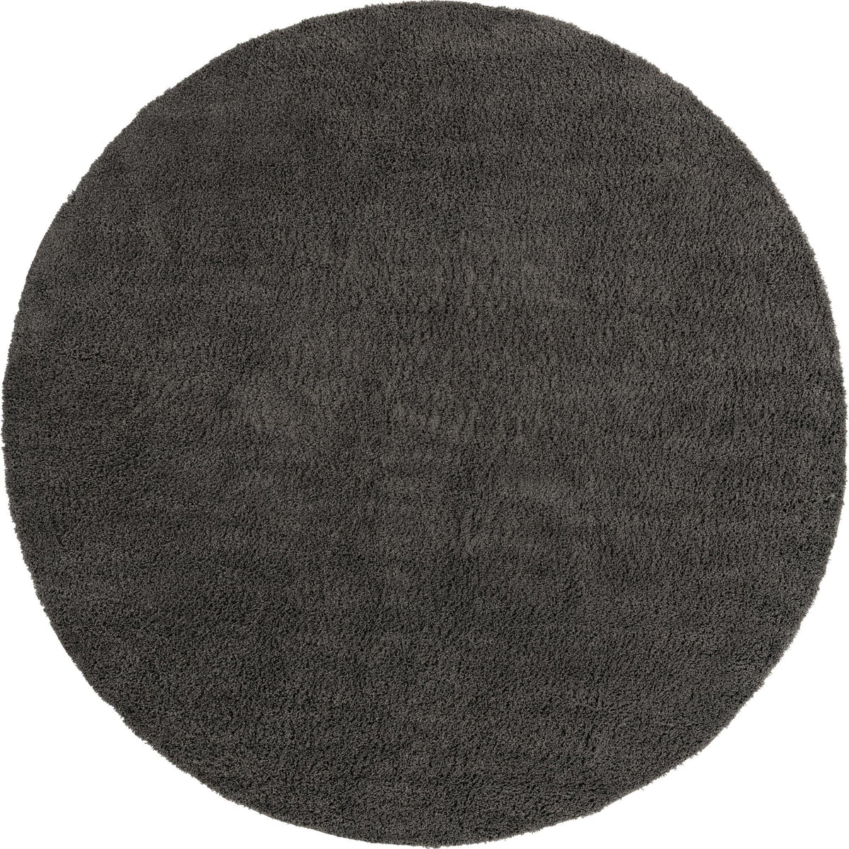 Cozy Comfort Shag Collection Area Rug - Hearthside (Dark Gray) Round Dark Gray  lifestyle 14