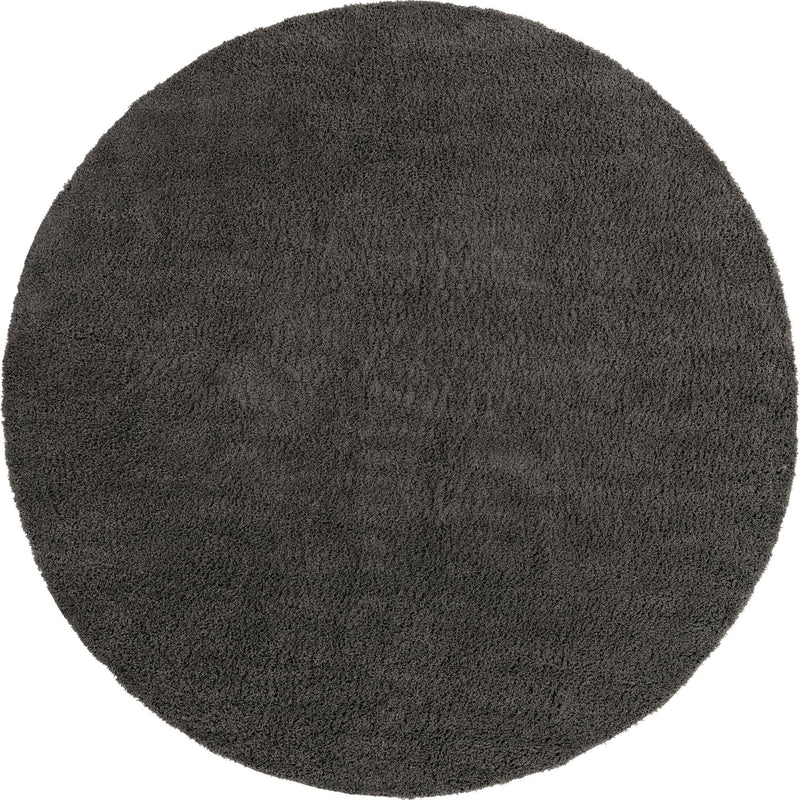 Cozy Comfort Shag Collection Area Rug - Hearthside (Dark Gray) Round Dark Gray  lifestyle 14