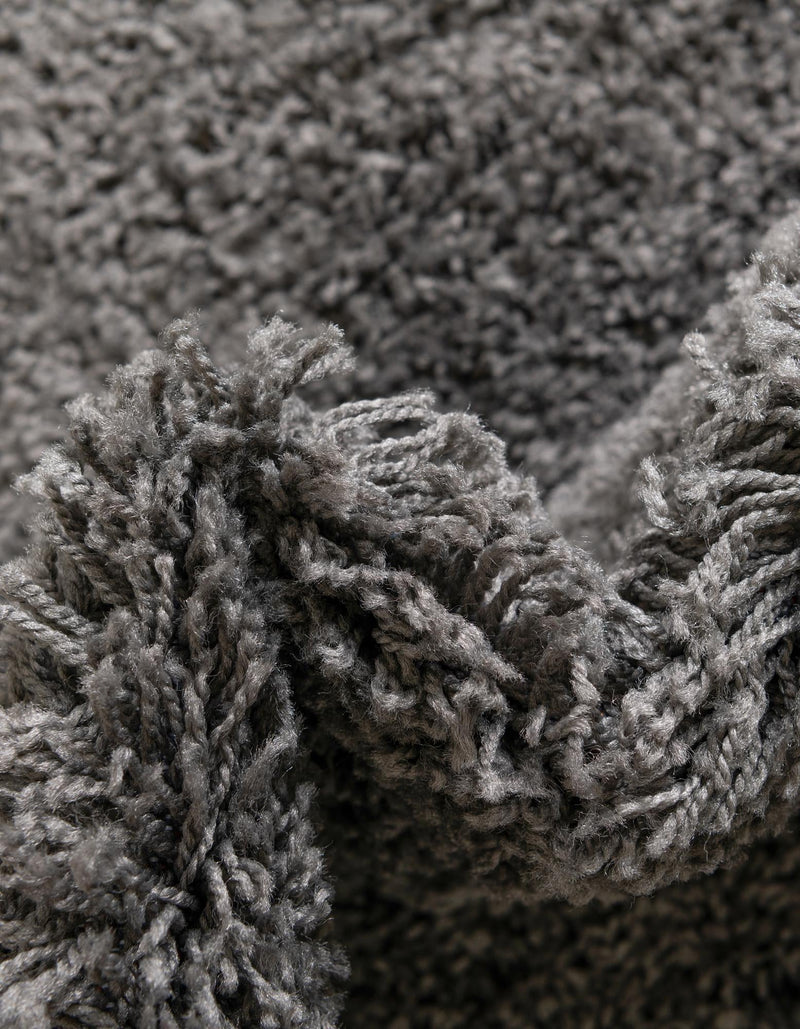 Cozy Comfort Shag Collection Area Rug - Hearthside (Dark Gray) Round Dark Gray  lifestyle 45