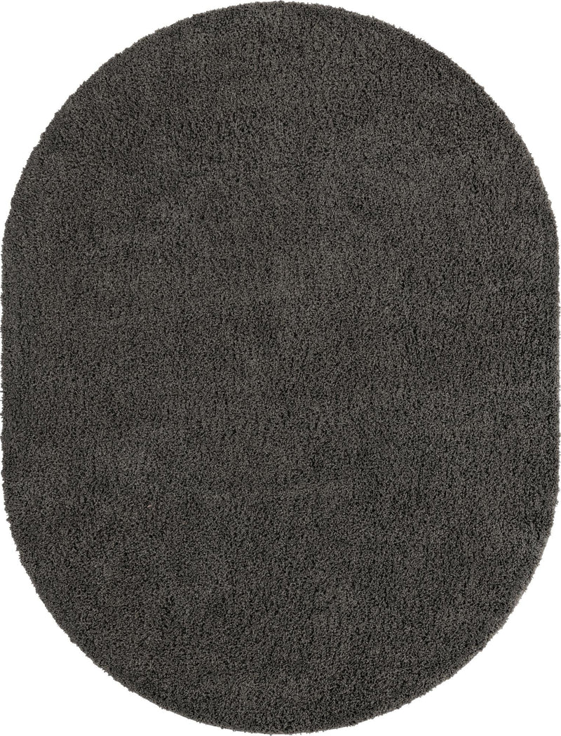 Cozy Comfort Shag Collection Area Rug - Hearthside (Dark Gray) Oval Dark Gray  lifestyle 15