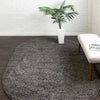Cozy Comfort Shag Collection Area Rug - Hearthside (Dark Gray) Oval Dark Gray  lifestyle 25