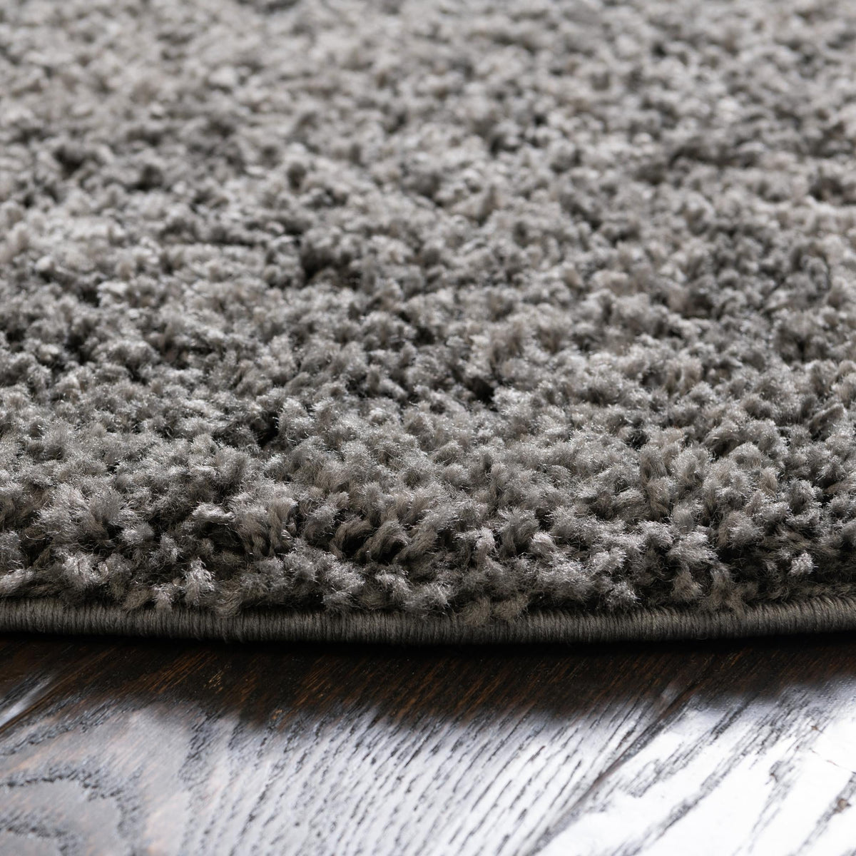 Cozy Comfort Shag Collection Area Rug - Hearthside (Dark Gray) Oval Dark Gray  lifestyle 40