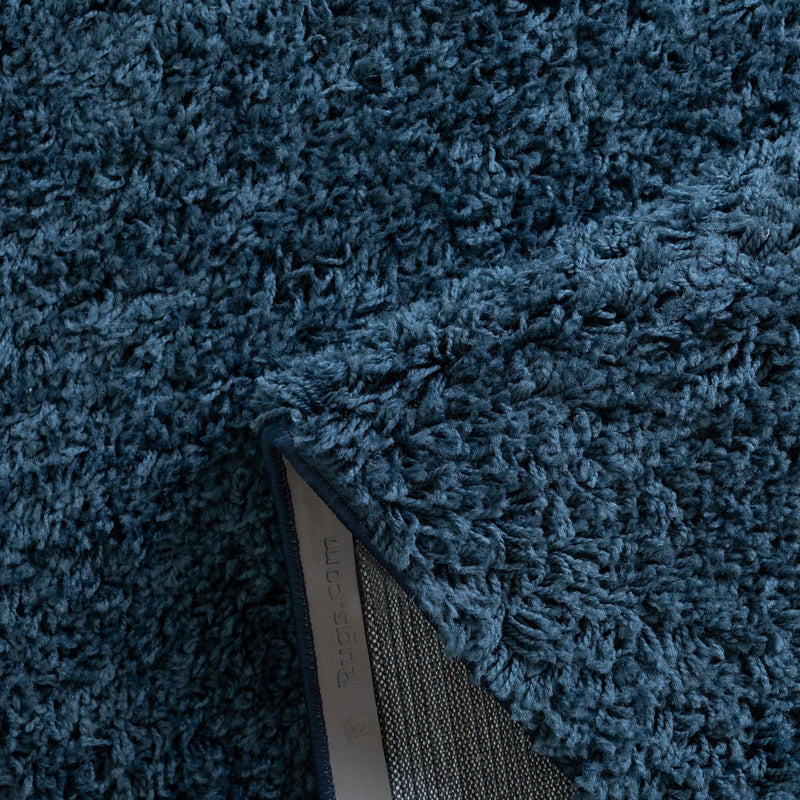 Cozy Comfort Shag Collection Area Rug - Hearthside (Navy Blue) Round Navy Blue  lifestyle 42