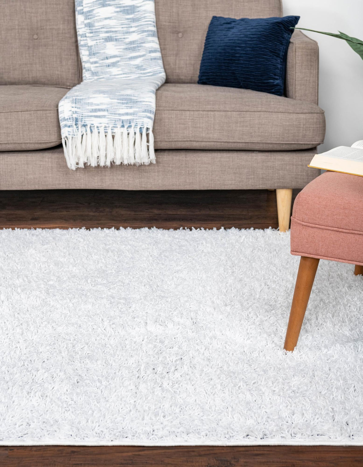 Cozy Comfort Shag Collection Area Rug - Hearthside (Snow White) Rectangle Snow White  lifestyle 2