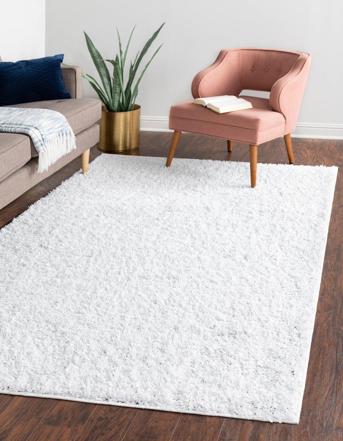 Cozy Comfort Shag Collection Area Rug - Hearthside (Snow White) Rectangle Snow White  lifestyle 3