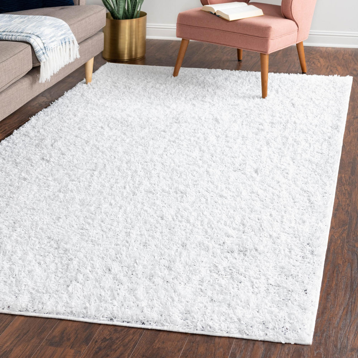 Cozy Comfort Shag Collection Area Rug - Hearthside (Snow White) Rectangle Snow White  lifestyle 12