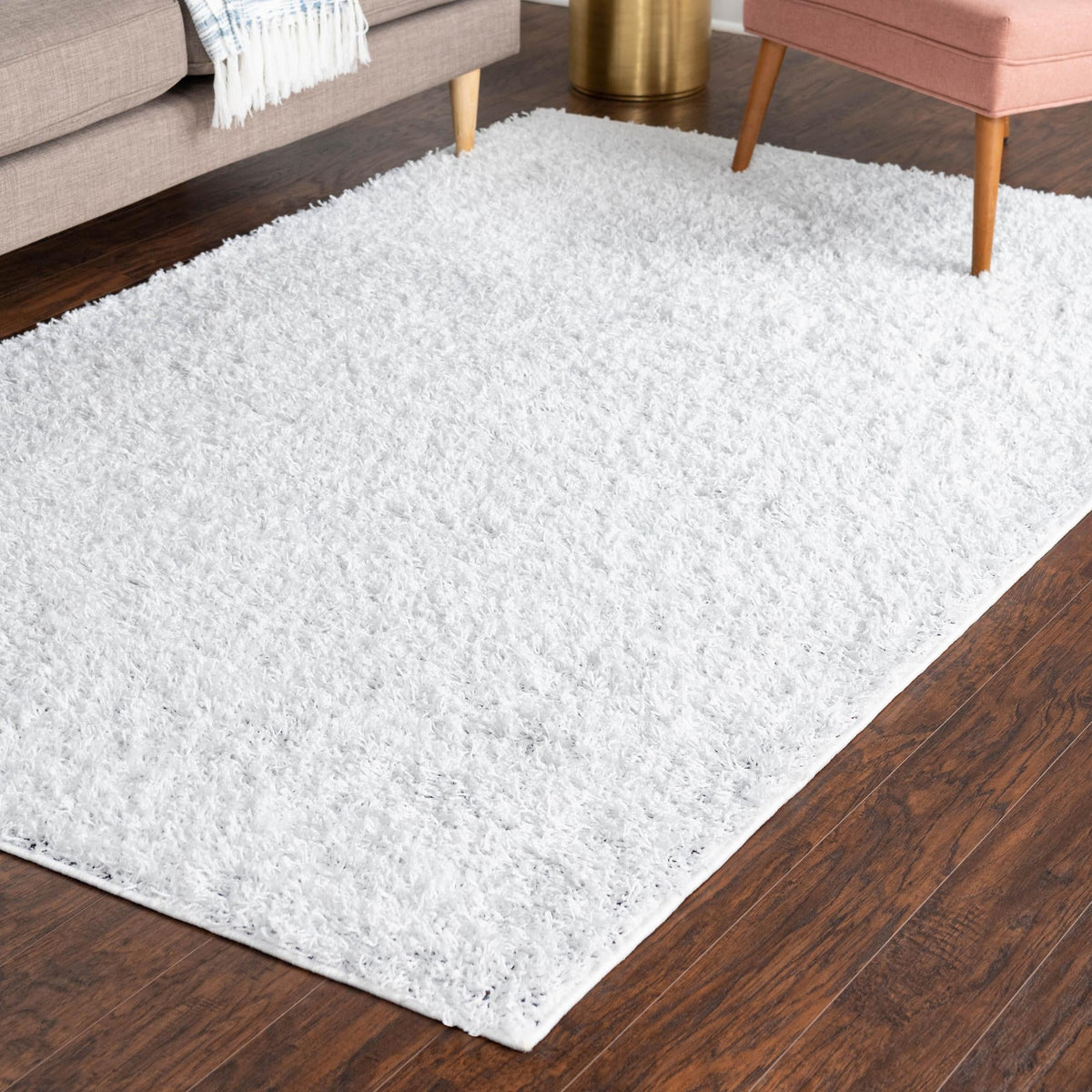 Cozy Comfort Shag Collection Area Rug - Hearthside (Snow White) Rectangle Snow White  lifestyle 13