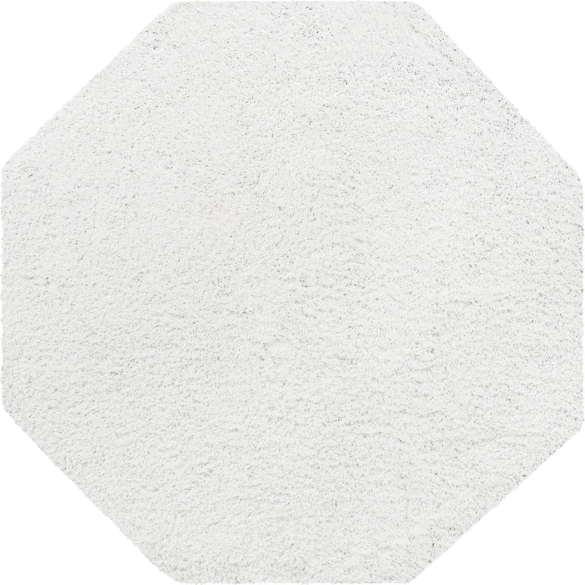 Cozy Comfort Shag Collection Area Rug - Hearthside (Snow White) Octagon Snow White  lifestyle 2