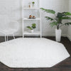 Cozy Comfort Shag Collection Area Rug - Hearthside (Snow White) Octagon Snow White  lifestyle 7