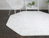 Cozy Comfort Shag Collection Area Rug - Hearthside (Snow White) Octagon Snow White  lifestyle 14