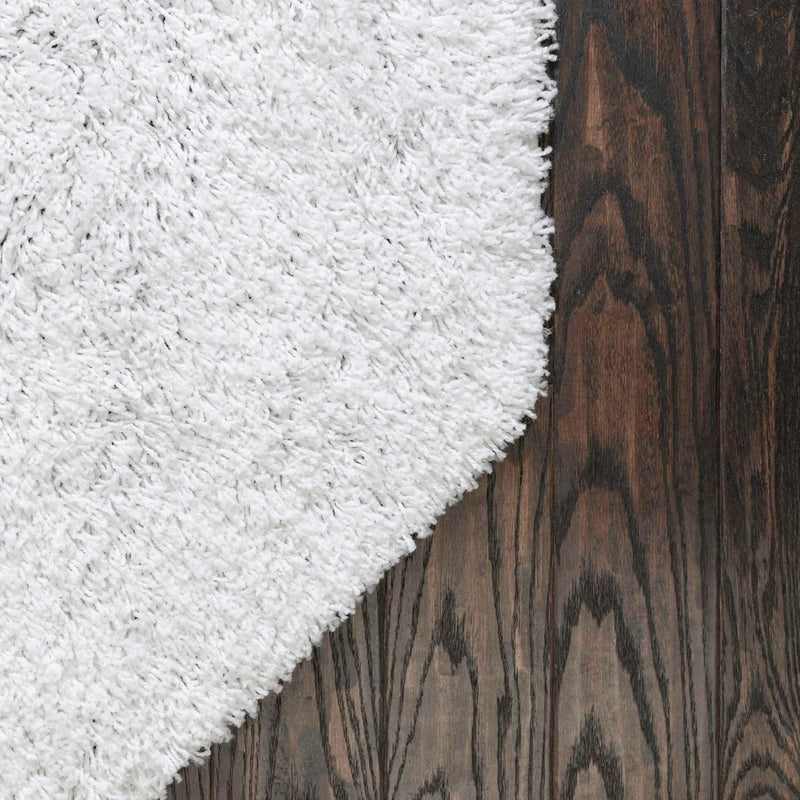 Cozy Comfort Shag Collection Area Rug - Hearthside (Snow White) Octagon Snow White  lifestyle 39