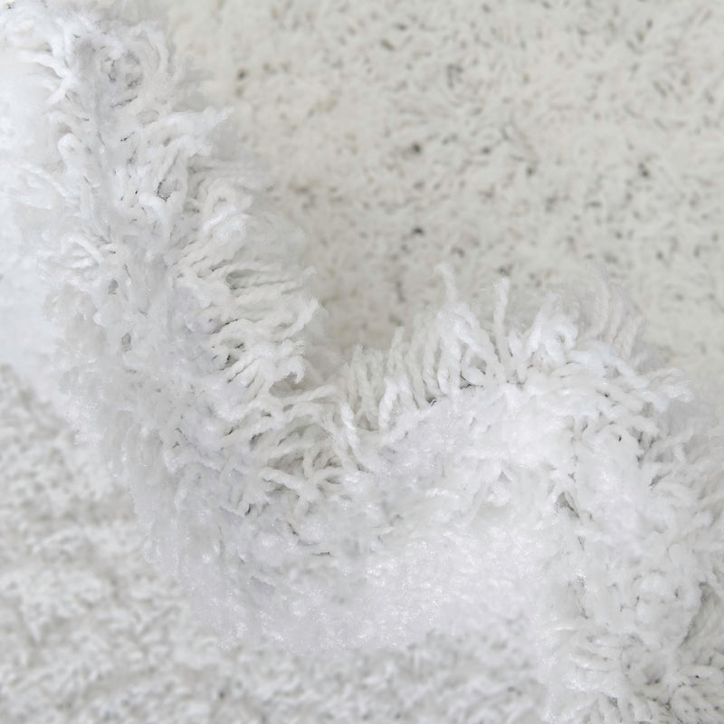 Cozy Comfort Shag Collection Area Rug - Hearthside (Snow White) Octagon Snow White  lifestyle 44