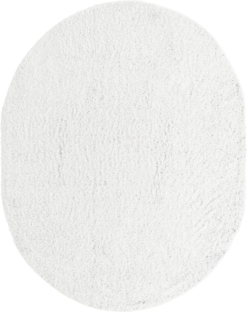 Cozy Comfort Shag Collection Area Rug - Hearthside (Snow White) Oval Snow White  lifestyle 5