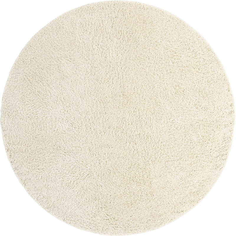 Cozy Comfort Shag Collection Area Rug - Hearthside (Ivory) Round Ivory  lifestyle 5