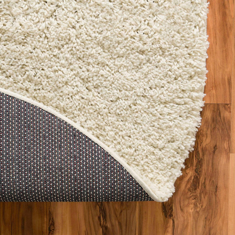 Cozy Comfort Shag Collection Area Rug - Hearthside (Ivory) Oval Ivory  lifestyle 45