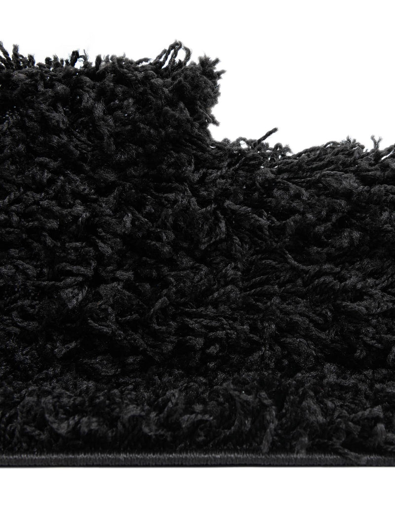 Cozy Comfort Shag Collection Area Rug - Hearthside (Black) Rectangle Black  lifestyle 8