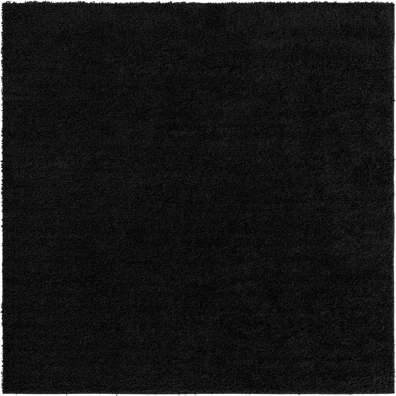Cozy Comfort Shag Collection Area Rug - Hearthside (Black) Square Black  lifestyle 2