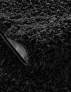Cozy Comfort Shag Collection Area Rug - Hearthside (Black) Square Black  lifestyle 44