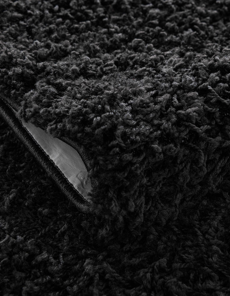 Cozy Comfort Shag Collection Area Rug - Hearthside (Black) Square Black  lifestyle 44