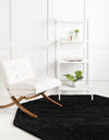 Cozy Comfort Shag Collection Area Rug - Hearthside (Black) Octagon Black  lifestyle 13