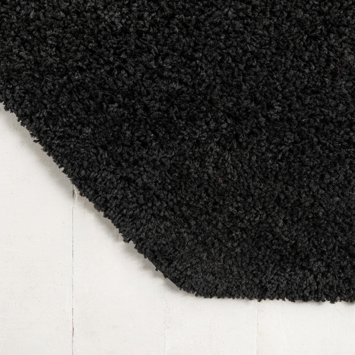 Cozy Comfort Shag Collection Area Rug - Hearthside (Black) Octagon Black  lifestyle 41