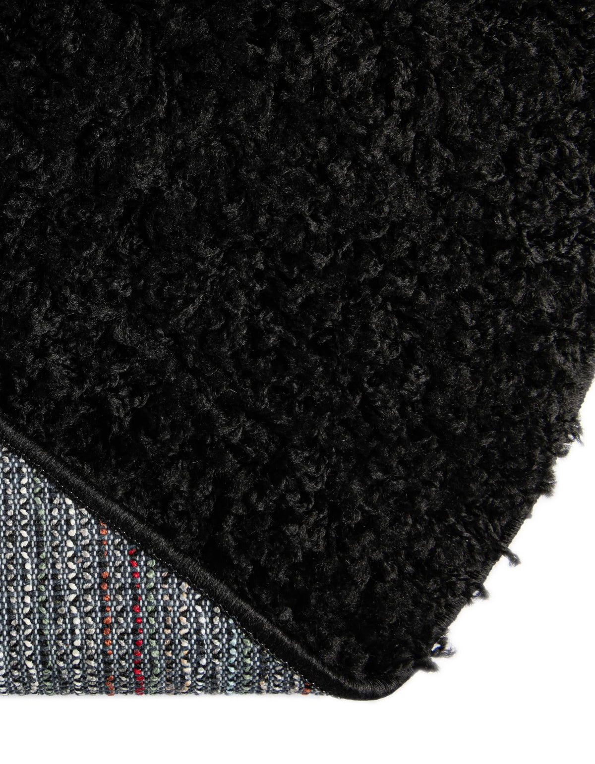 Cozy Comfort Shag Collection Area Rug - Hearthside (Black) Round Black  lifestyle 37