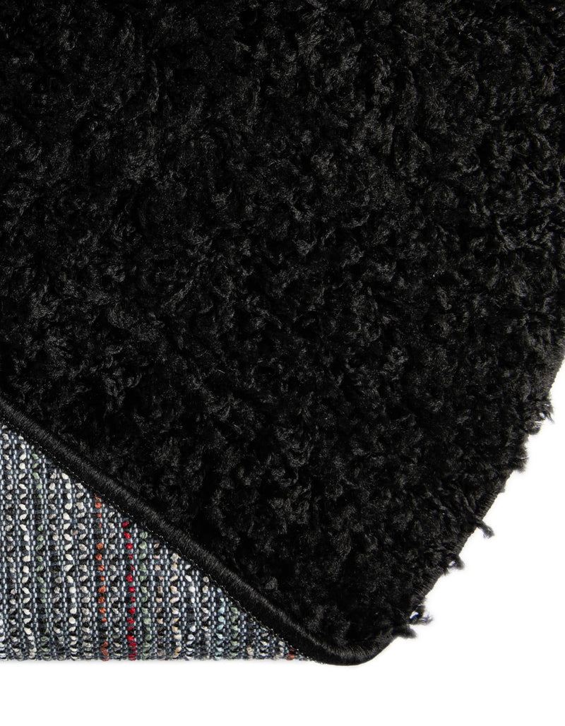 Cozy Comfort Shag Collection Area Rug - Hearthside (Black) Round Black  lifestyle 53