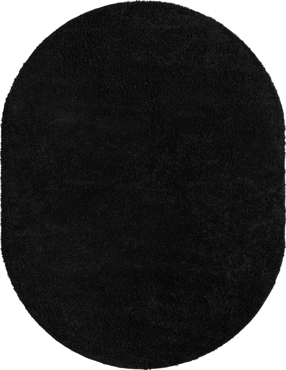 Cozy Comfort Shag Collection Area Rug - Hearthside (Black) Oval Black  lifestyle 5