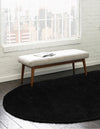 Cozy Comfort Shag Collection Area Rug - Hearthside (Black) Oval Black  lifestyle 23
