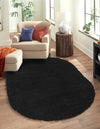 Cozy Comfort Shag Collection Area Rug - Hearthside (Black) Oval Black  lifestyle 29