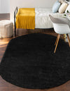 Cozy Comfort Shag Collection Area Rug - Hearthside (Black) Oval Black  lifestyle 38