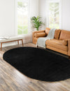 Cozy Comfort Shag Collection Area Rug - Hearthside (Black) Oval Black  lifestyle 41