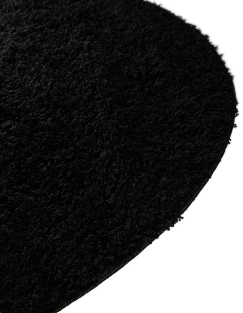 Cozy Comfort Shag Collection Area Rug - Hearthside (Black) Oval Black  lifestyle 43