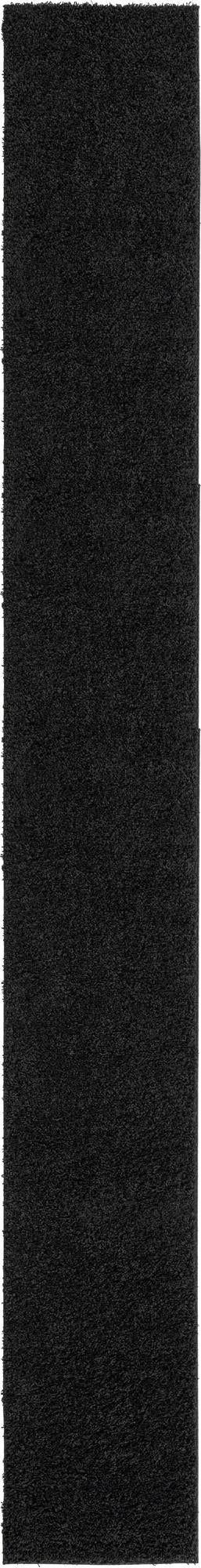 Cozy Comfort Shag Collection Area Rug - Hearthside (Black) Runner Black  lifestyle 6