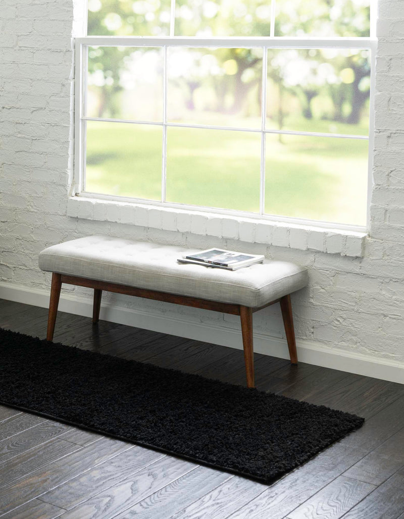 Cozy Comfort Shag Collection Area Rug - Hearthside (Black) Runner Black  lifestyle 16