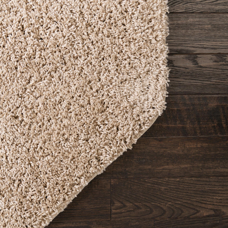Cozy Comfort Shag Collection Area Rug - Hearthside (Taupe) Octagon Taupe  lifestyle 29