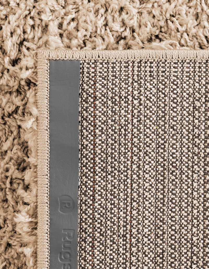 Cozy Comfort Shag Collection Area Rug - Hearthside (Taupe) Octagon Taupe  lifestyle 45