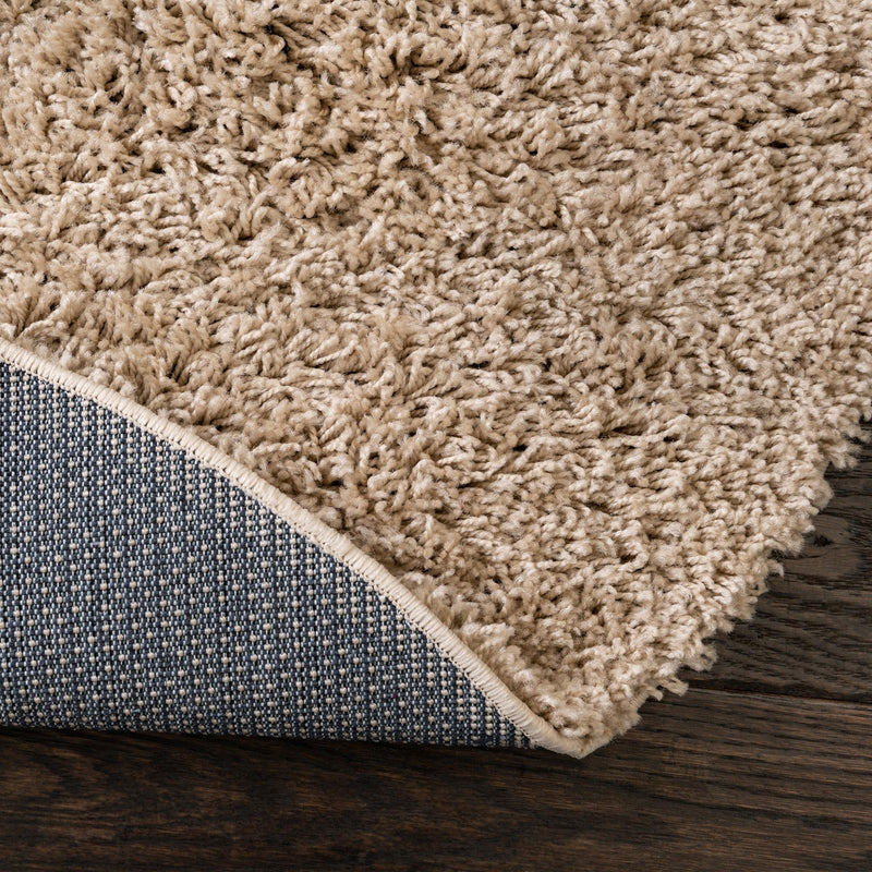 Cozy Comfort Shag Collection Area Rug - Hearthside (Taupe) Oval Taupe  lifestyle 46