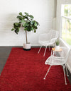 Cozy Comfort Shag Collection Area Rug - Hearthside (Cherry Red) Rectangle Cherry Red  lifestyle 3