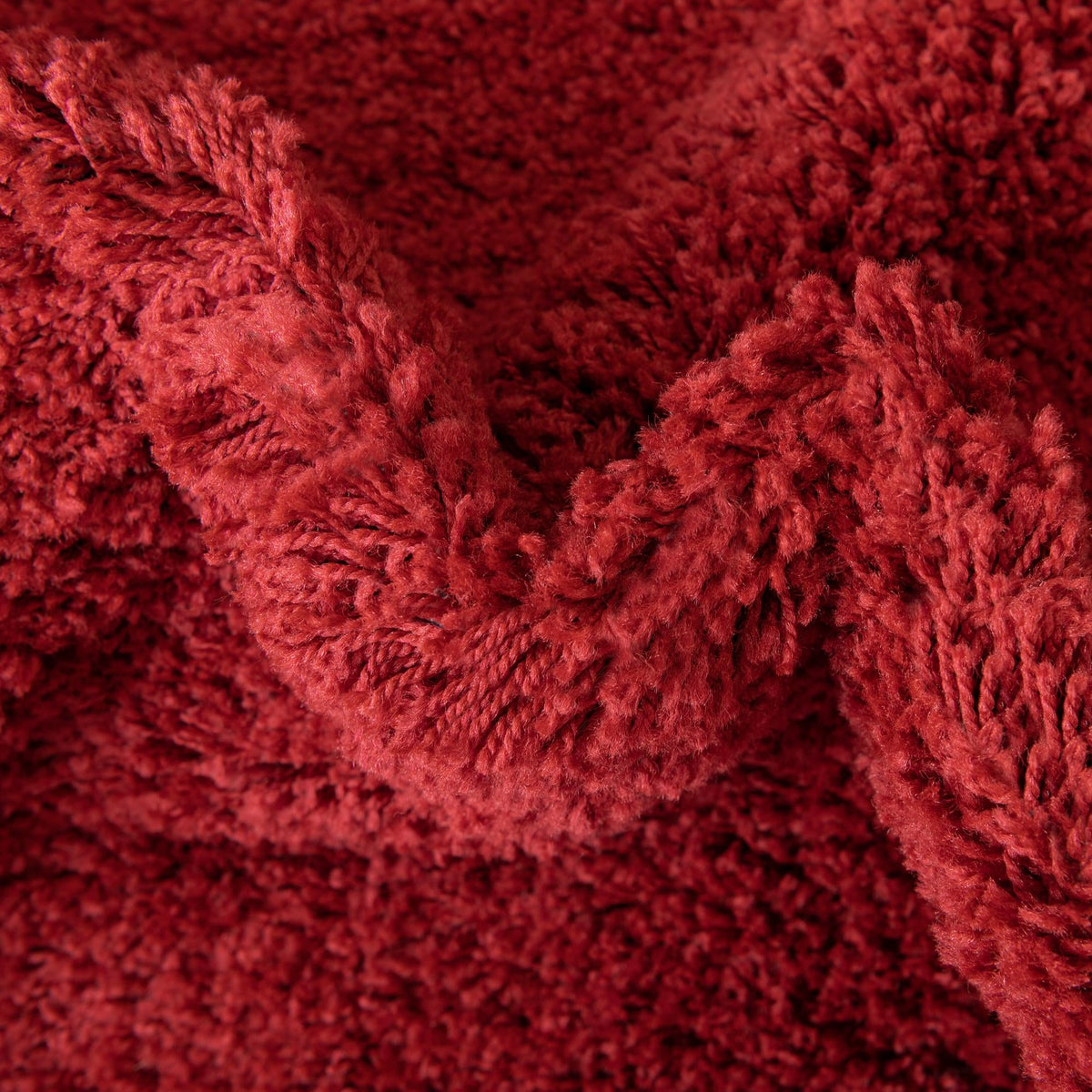 Cozy Comfort Shag Collection Area Rug - Hearthside (Cherry Red) Octagon Cherry Red  lifestyle 27