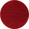 Cozy Comfort Shag Collection Area Rug - Hearthside (Cherry Red) Round Cherry Red  lifestyle 4