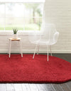 Cozy Comfort Shag Collection Area Rug - Hearthside (Cherry Red) Oval Cherry Red  lifestyle 10