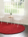 Cozy Comfort Shag Collection Area Rug - Hearthside (Cherry Red) Oval Cherry Red  lifestyle 18